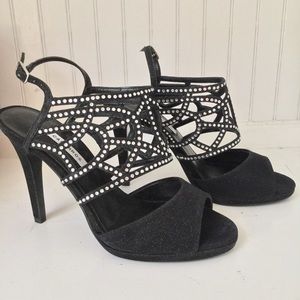Fabulous Black Glimmer Poet Heels